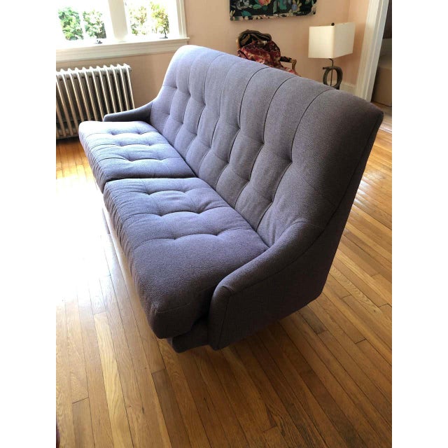 Swedish Mid Century Modern Upholstered Super Comfy Sofa For Sale - Image 4 of 8