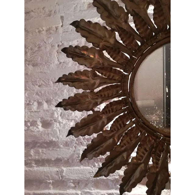 Golden Sun Mirror, 1950s For Sale - Image 4 of 13