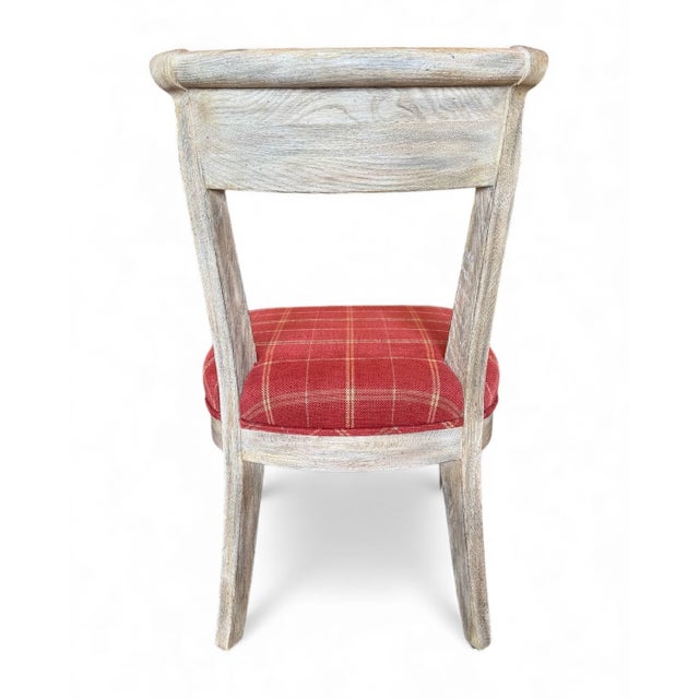 Six Cerused Oak Dining Side Chairs. Rustic/ Coastal For Sale - Image 4 of 11