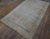 Cream 1930s Ivory Plaid Solid Antique Cotton Agra Rug 4' X 6'8" Handknotted Wool Carpet For Sale - Image 8 of 18