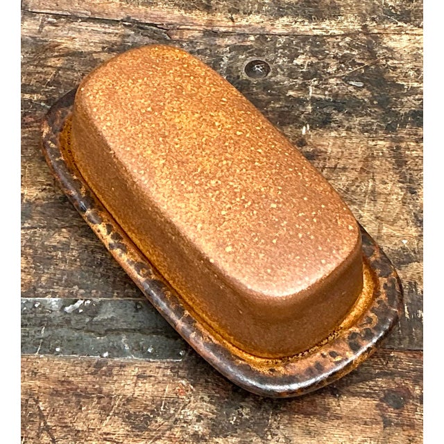Vintage McCoy Glazed Ceramic Butter Dish For Sale - Image 11 of 12