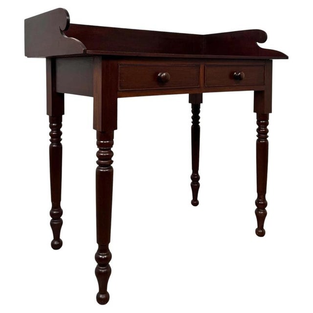 19th Century 19th Century Antique Victorian Mahogany Writing Table For Sale - Image 5 of 12