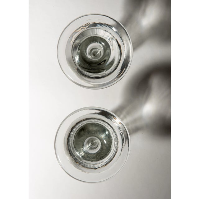 Transparent Vintage Handmade Candlesticks Similar to the Blenko Mushrooms Designed by Don Shepherd - a Pair For Sale - Image 8 of 9