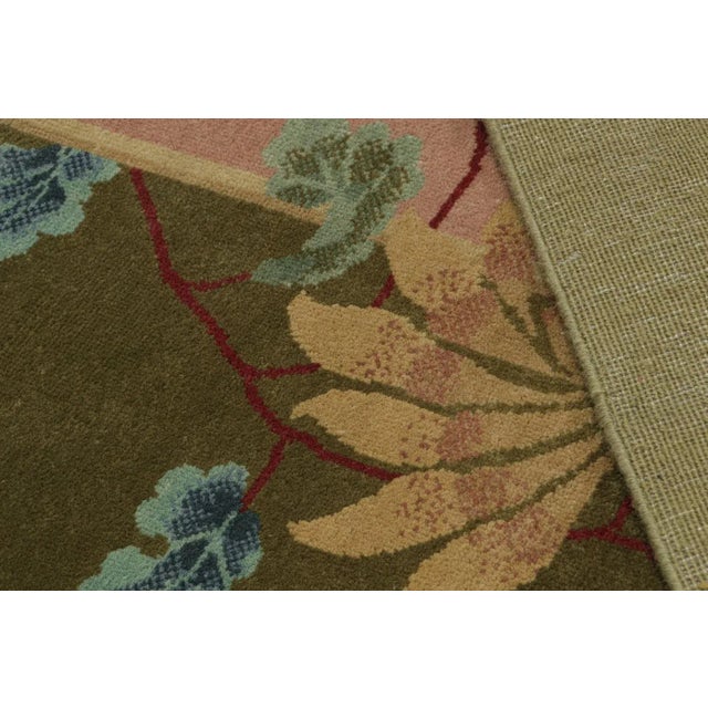 Textile Rug & Kilim’s Chinese Art Deco Style Oversized Rug in Pink With Floral Patterns For Sale - Image 7 of 7