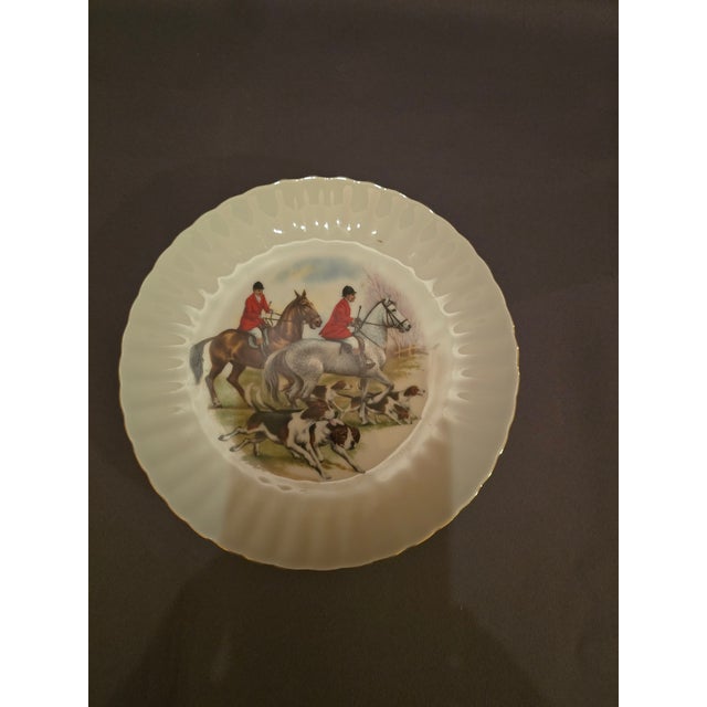 Mid 20th Century English Bone China Plates of Hunting Scenes For Sale - Image 4 of 7