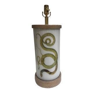 Liz Marsh Designs Single Golden Serpent Table Lamp For Sale