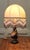 French Ceramic Table Lamp with Beaded Shade, 1960 For Sale - Image 6 of 9