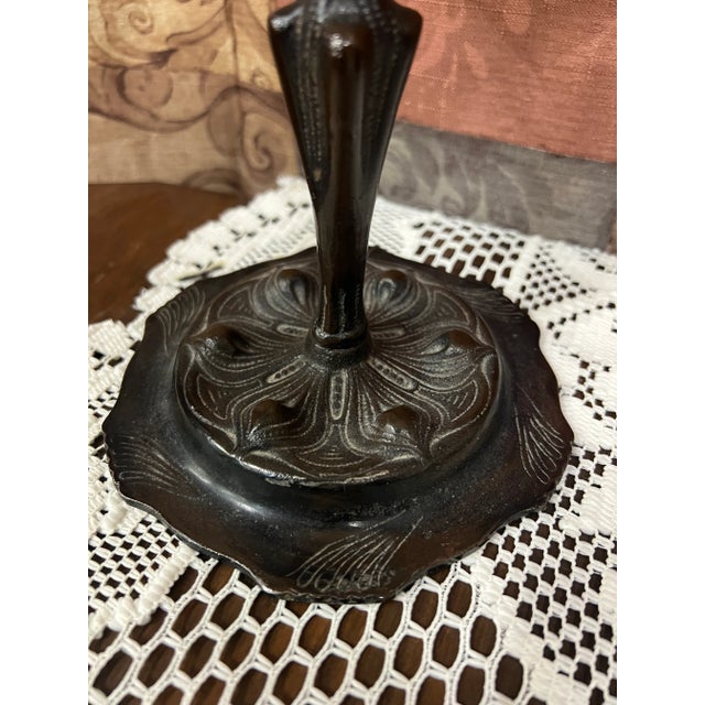 Late 20th Century Art Nouveau Sensuous Woman Candelabras in Cast Iron With an Antique Bronze Finish Set of 2 For Sale In Las Vegas - Image 6 of 11