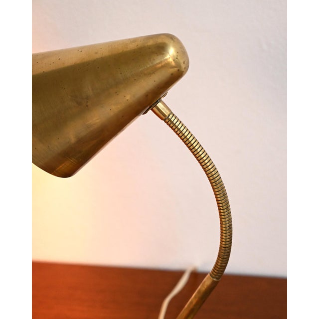 Scandinavian Brass Table Lamp, 1950s For Sale - Image 4 of 8