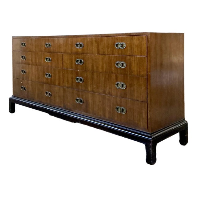 Vintage Boho Michael Taylor for Henredon Locked Rings Dresser For Sale