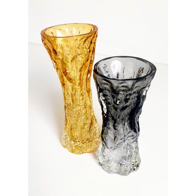 Brutalist Art Glass Vases by Kurt Wokan for Ingrid Glashütten, 1970s, Set of 2 For Sale - Image 9 of 16