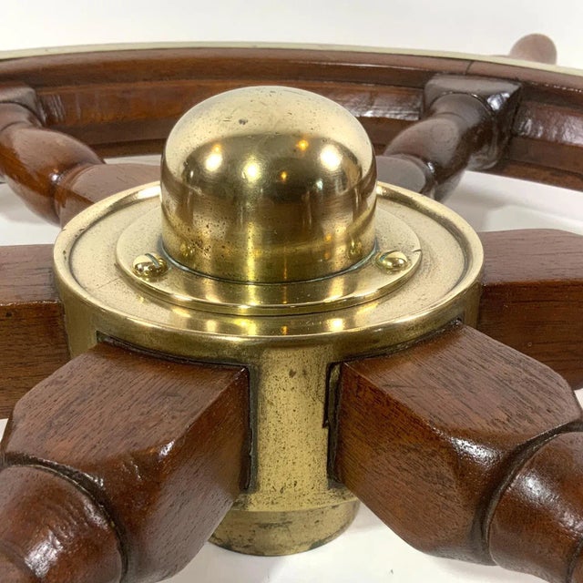 1920s Six Spoke Ships Wheel from a Yacht For Sale - Image 5 of 7
