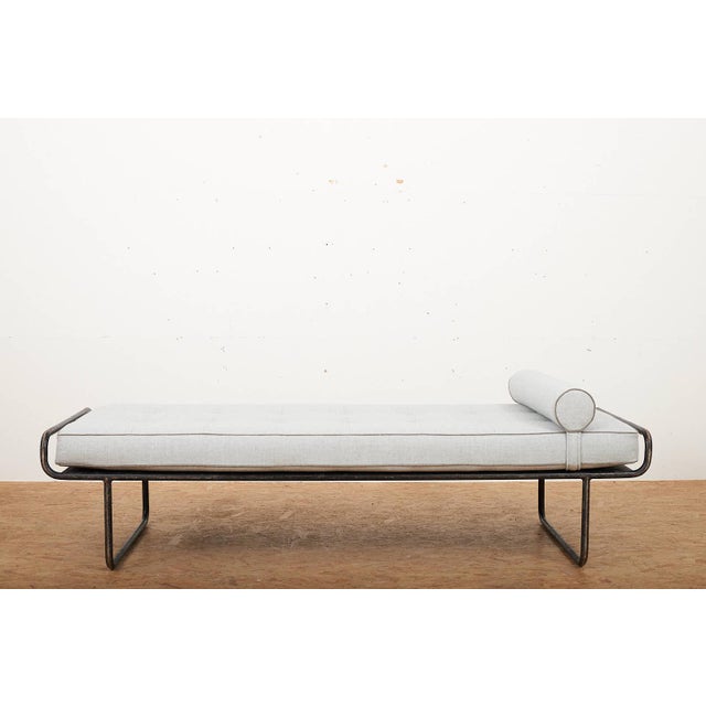 Daybed with Black Lacquered Steel Tubing For Sale - Image 3 of 16