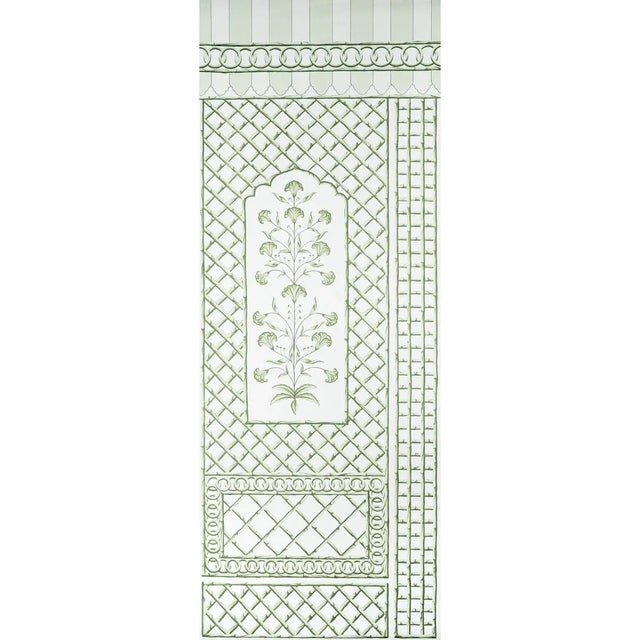 Schumacher Schumacher x Marie-Anne Oudejans Bamboo Trellis Panel A in Green For Sale - Image 4 of 4