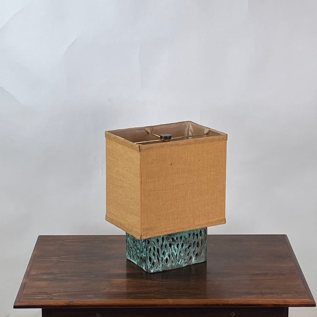 Metal 1960s Unique Welded and Patinated Bronze Lamp in the Style of Harry Bertoia For Sale - Image 7 of 10