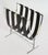 Mid-Century Modern 1970s Vintage Chrome Leather Magazine Rack in the Style of Alessandro Albrizzi For Sale - Image 3 of 5