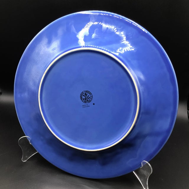 Ceramic Bordallo Pinheiro Grape Cobalt 14” Chop/Charger Plate For Sale - Image 7 of 12