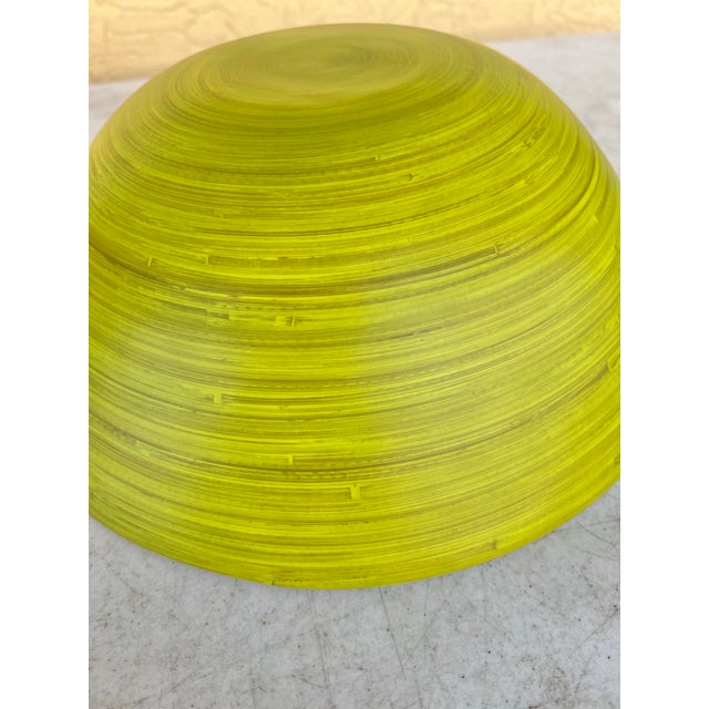 1990s Handmade Large Celadon Green Bamboo Bowl For Sale - Image 4 of 4