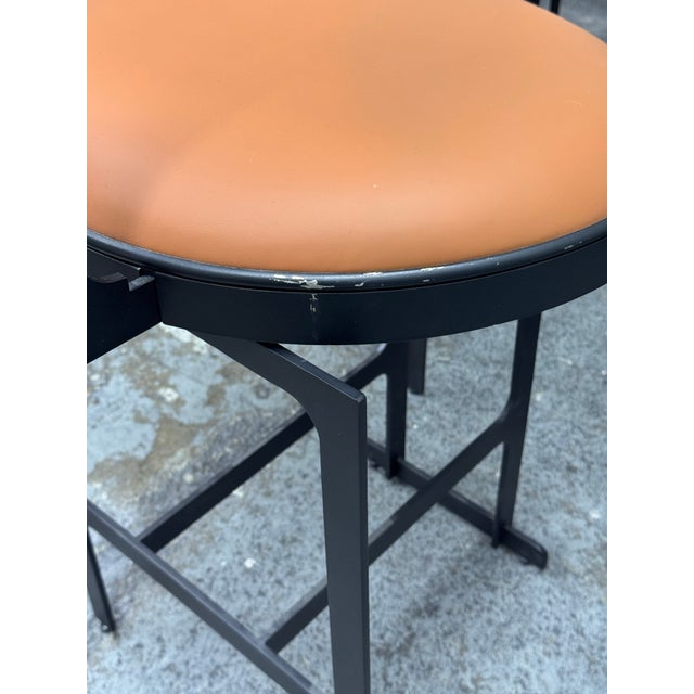 Michael Oren Design Porter Place Style Swivel Counter Stools, Set of Four For Sale - Image 9 of 12