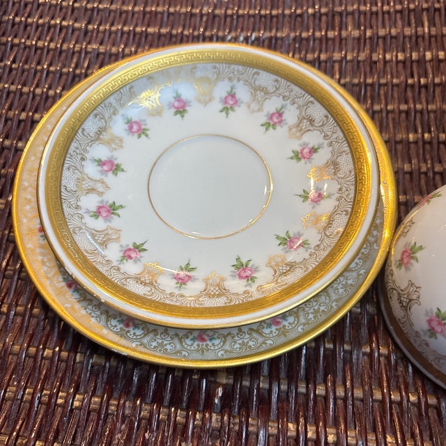 Jean Pouyat Limoges Teacup, Saucer, and Dessert Plate circa 1902-1924. This is a gorgeous teacup set. It has a lot of...