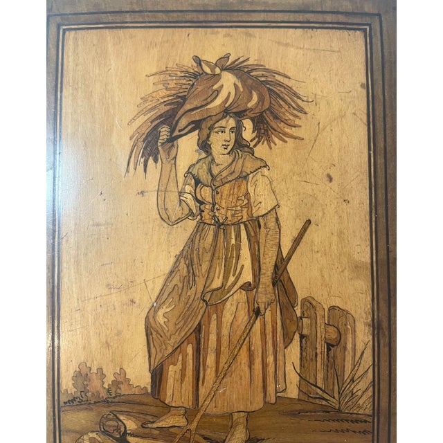 Figurative Antique 1800's Handmade Inlaid Marquetry Wood Brass Photo Album W/ Photographs For Sale - Image 3 of 12