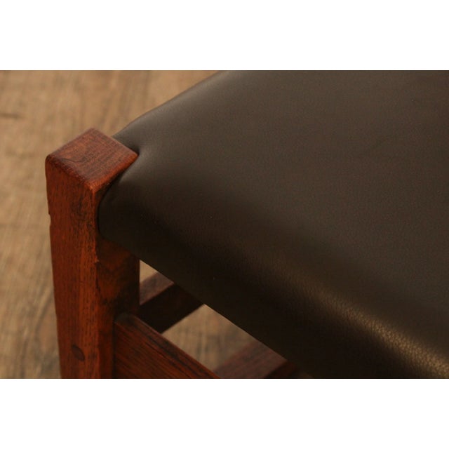 Mission Antique Oak and Leather Children's Rocking Chair For Sale - Image 11 of 13