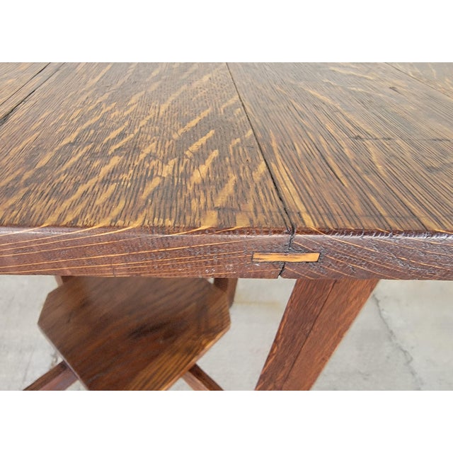 Mission / Arts & Crafts L&jg Stickley Oak Clip-Corner Lamp Table Circa. 1910. For Sale - Image 11 of 14