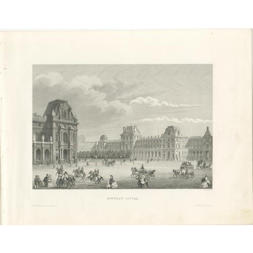 Paris Views: Louvre, Concorde, 1855, Engravings, Set of 6 For Sale - Image 3 of 9