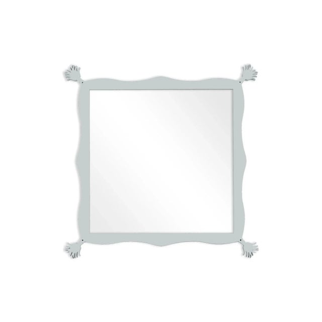 Contemporary Fleur Home Carnival Iko Iko Square Mirror in Pelican Gray, 39x39 For Sale - Image 3 of 3