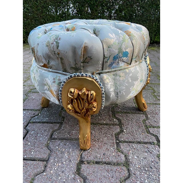 Late 20th Century Late 20th C. French Louis XVI Gilt Beech Pistachio Bench For Sale - Image 5 of 8