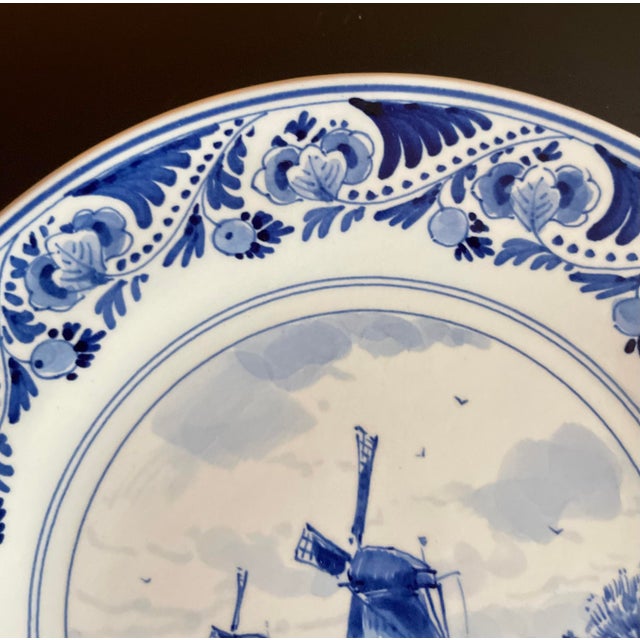 Royal Delft Royal Delft Classic Hand Painted Plate For Sale - Image 4 of 6