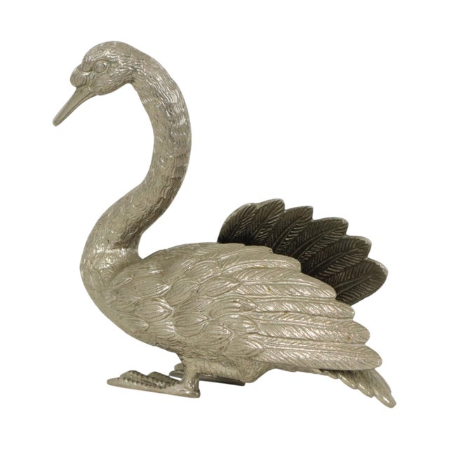 Silver Late 20th Century Italian Goose Statue For Sale - Image 8 of 17