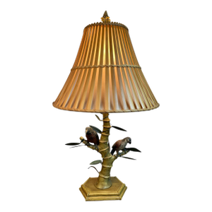 Mid 20th Century Bamboo Parrot Table Lamp