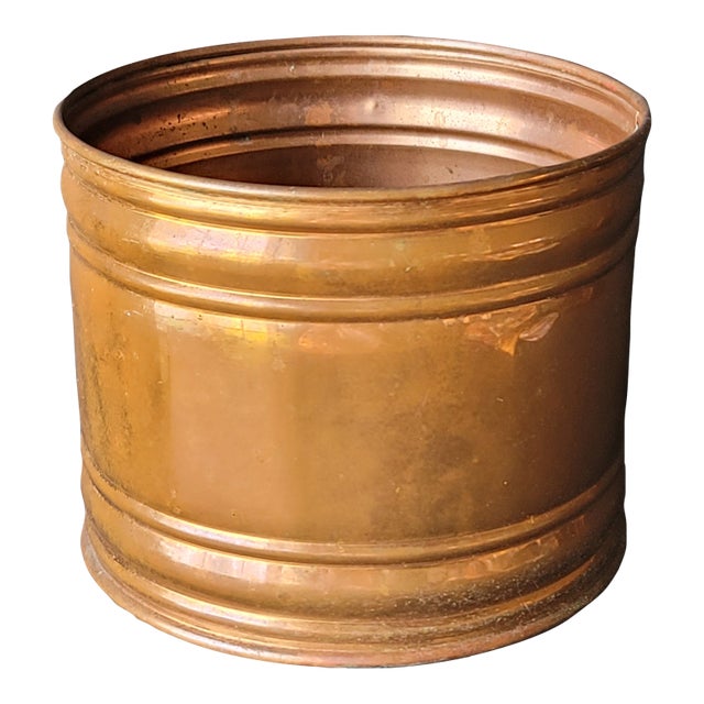 Vintage Copper Cachepot Planter Plant Pot For Sale