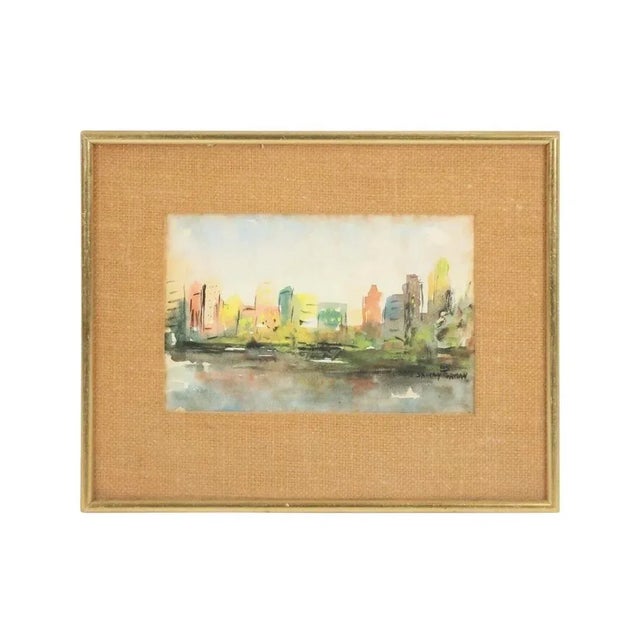 Mid Century Modern Landscape Watercolor Framed, Signed Shirley Forman,dated 1965 For Sale - Image 10 of 10