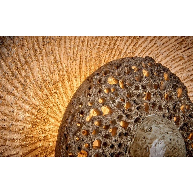 Large Ceramic Wall Lamp in Gray, Denmark, 1970s For Sale - Image 4 of 7