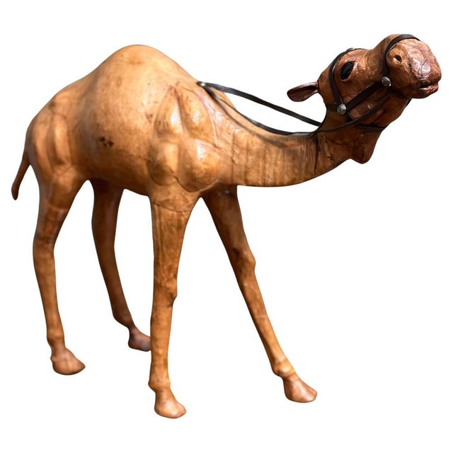 Leather and Hand-Carved Wood Camel from Liberty's London For Sale - Image 9 of 9