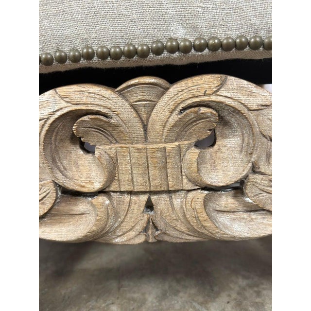 Wood Pair of Exceptional Spanish Baroque Throne Armchairs With Hand-Carved Lion Heads For Sale - Image 7 of 18