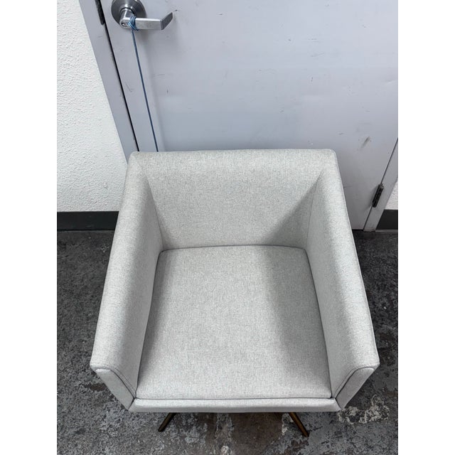 Gray Vig Furniture Riaglow Contemporary Light Grey Fabric Dining Chair For Sale - Image 8 of 12