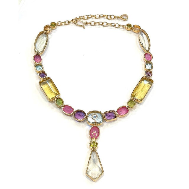 Bochic "Capri" Ruby, Amethyst & Fancy Color Gem Necklace Set in 18K & Silver For Sale - Image 11 of 18