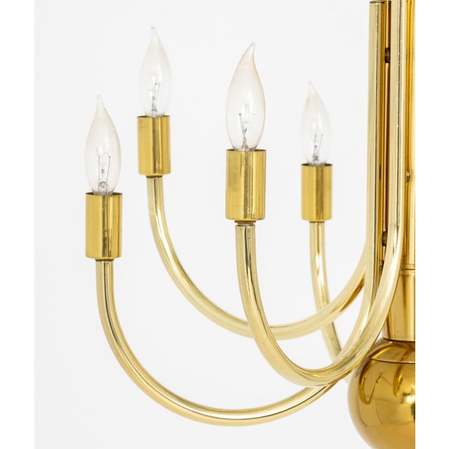 1970s Brass 16-Branch Chandelier For Sale - Image 5 of 7