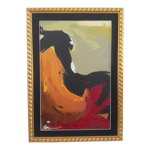 "Lovers" Framed Oil on Canvas Impressionist Painting
