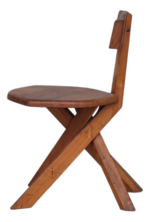 Mid-Century French Elm S34 Chair from Pierre Chapo, 1970s
