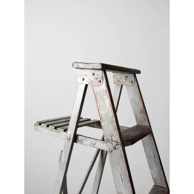 Early 20th Century Vintage Wooden Painter's Ladder For Sale - Image 5 of 11