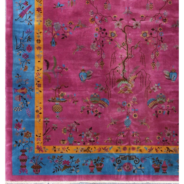 Art Deco Grandiose Chinese Art Deco Rug in Vibrant Colors 10'10'' X 17'3'' For Sale - Image 3 of 6