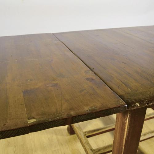 Brown Antique Extendable Wooden Dining Table, 1900s For Sale - Image 8 of 9
