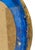 Ceramic Mid‑20th Century European Ornate Rococo‑Style Ceramic Oval Frame — Painted Gold & Blue With Floral Botanical Silk‑Screen Print For Sale - Image 7 of 12