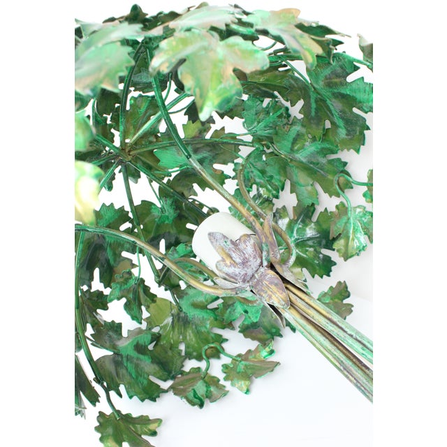 Italian Tole/Hollywood Regency Trailing Leaf Table Lamp For Sale - Image 4 of 6