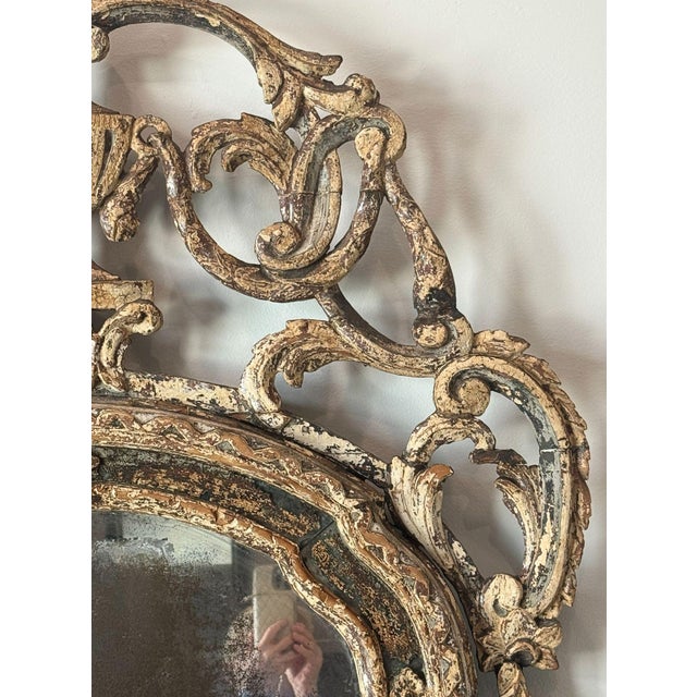 18th C Italian Rococo Paraclose Mirror For Sale - Image 4 of 6