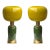 Contemporary Pair of Brass and Yellow Murano Glass Bulb Shade Lamps, Italy For Sale